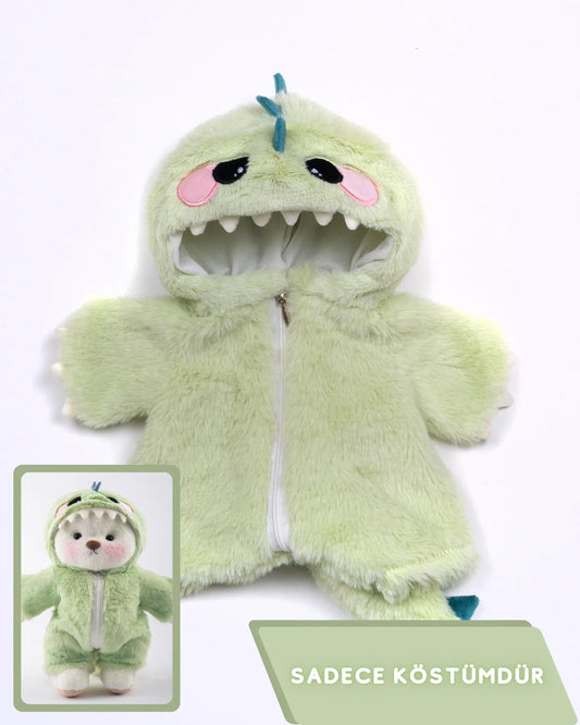 PuffyHug™ Yeşil Tüylü Dino Puffy Kostümü - Puffy Hug Türkiye